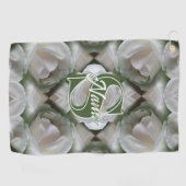 Serviette De Golf Monogramme personnalisé Votre initiale Nom Rose bl (Horizontal)