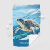 Serviette De Golf Monogramme photo Hawaii Turtle Honu (En situation)