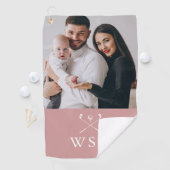 Serviette De Golf Monogramme photo Rose moderne Dusty Club de golf (En situation)