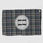 Serviette de golf monogramme plaid avec nom et ini (Horizontal)
