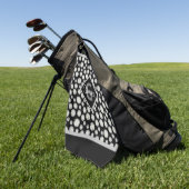 Serviette De Golf Monogramme Pois noir et gris (Vert)