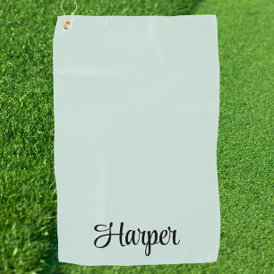 Serviette De Golf Monogramme professionnel élégant vert et noir en é
