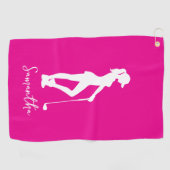 Serviette De Golf Monogramme rose (Horizontal)
