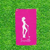Serviette De Golf Monogramme rose