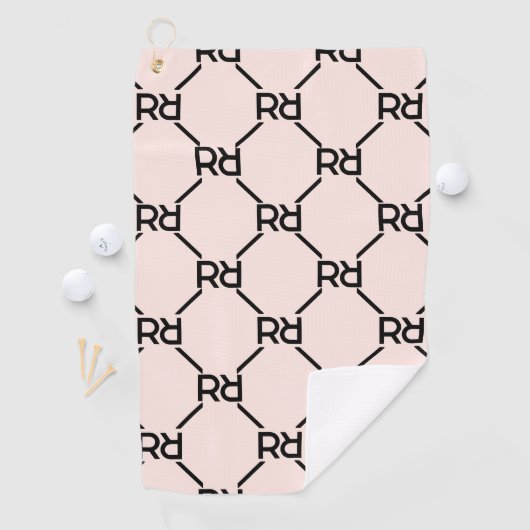 Serviette De Golf Monogramme rose Design Moderne Luxe (En situation)