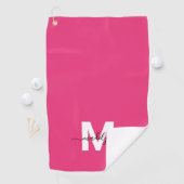 Serviette De Golf Monogramme Rose Foncé (En situation)