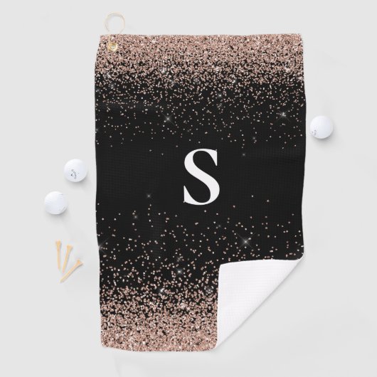 Serviette De Golf Monogramme Rose Gold (En situation)