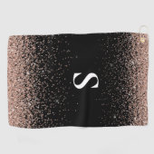 Serviette De Golf Monogramme Rose Gold (Horizontal)