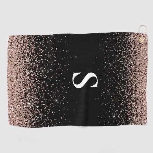 Serviette De Golf Monogramme Rose Gold (Horizontal)
