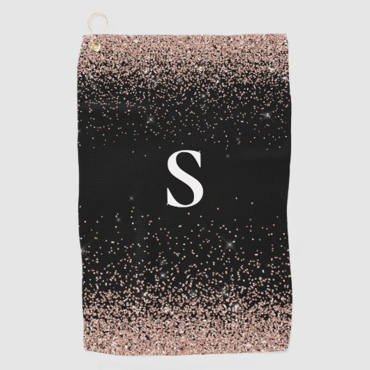 Serviette De Golf Monogramme Rose Gold (Devant)