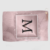 Serviette De Golf Monogramme rose Parties scintillant or (Horizontal)