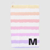 Serviette De Golf Monogramme Rose Violet Blanc Aquarelle (Devant)