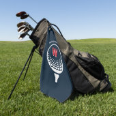 Serviette De Golf Monogramme Rouge Blanc & Bleu (Vert)