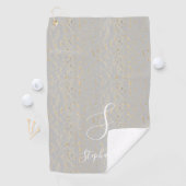 Serviette De Golf Monogramme Rustic Gold Artsy Motifs Initiales mign (En situation)