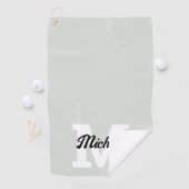Serviette De Golf Monogramme Script Calligraphie Sage Green (En situation)