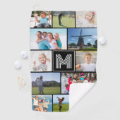 Serviette De Golf Monogramme simple 12 Photo Collage personnalisé (En situation)