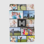 Serviette De Golf Monogramme simple 12 Photo Collage personnalisé (Devant)