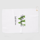 Serviette De Golf Monogramme simple Meilleur papa Jamais Prénom (Horizontal)