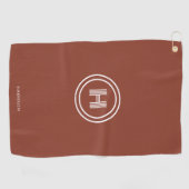 Serviette de golf | Monogramme simple moderne (Horizontal)