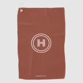 Serviette de golf | Monogramme simple moderne (Devant)