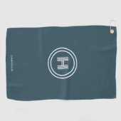 Serviette de golf | Monogramme simple moderne (Horizontal)
