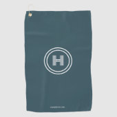 Serviette de golf | Monogramme simple moderne (Devant)