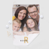 Serviette De Golf Monogramme superposé photo Nom initial (En situation)