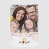 Serviette De Golf Monogramme superposé photo Nom initial (Devant)