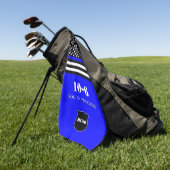 Serviette De Golf Monogramme [Thin Blue Line} Policier 10-6 (Vert)