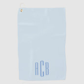 Serviette De Golf Monogramme trois lettres bleu moderne (Devant)