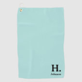 Serviette De Golf Monogramme Turquoise clair (Devant)