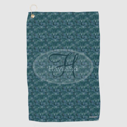 Serviette De Golf Monogramme Turquoise pour imprimer Golf Towel - HA (Devant)