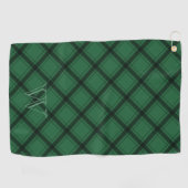 Serviette De Golf Monogramme vert noir en plaie (Horizontal)