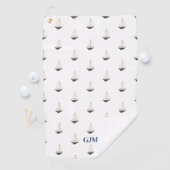 Serviette De Golf Monogramme Voile lisse Nautique Plante Côtière (En situation)