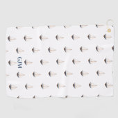 Serviette De Golf Monogramme Voile lisse Nautique Plante Côtière (Horizontal)