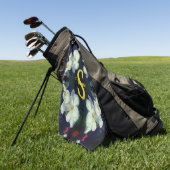 Serviette De Golf Monogramme Votre Nom Initial Clématite Art Floral (Vert)