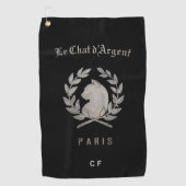 Serviette de golf monogrammée Le Chat d'Argent (Devant)