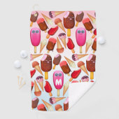 Serviette De Golf Monogrammes de Cou de Cone de Crème de glace Cute (En situation)