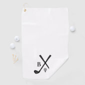 Serviette De Golf Monogrammes Initiales Golf Clubs Thème Moderne Élé (En situation)