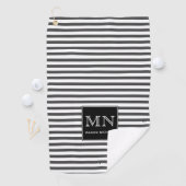 Serviette De Golf Monogrammes minimaux, gris et blancs (En situation)