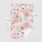 Serviette De Golf Monographie de motif rose rose pâle (En situation)