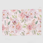 Serviette De Golf Monographie de motif rose rose pâle (Horizontal)