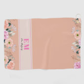 Serviette De Golf Monographie florale Rose poussiéreuse (Horizontal)