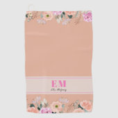 Serviette De Golf Monographie florale Rose poussiéreuse (Devant)