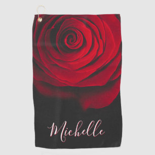Serviette De Golf Monographie personnalisée rouge rose vintage photo