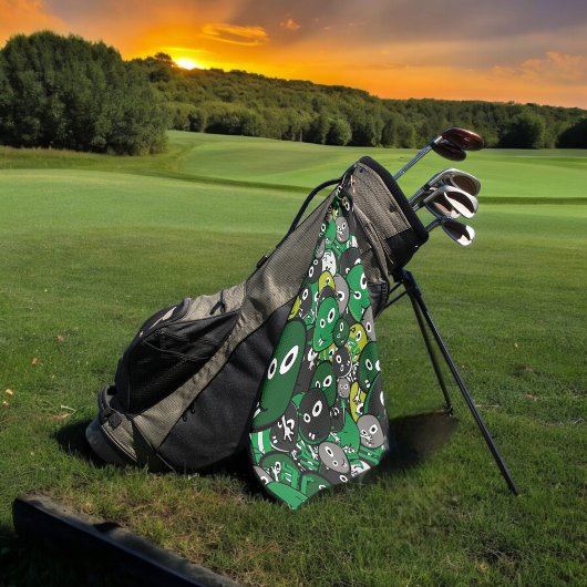 Serviette De Golf Monstre vert