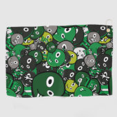 Serviette De Golf Monstre vert (Horizontal)