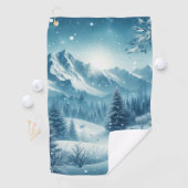 Serviette De Golf Montagne d'hiver de neige (En situation)