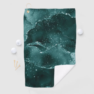 Serviette De Golf Moody Agate Turquoise Vert Malachite Riche Joyau