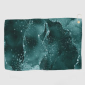 Serviette De Golf Moody Agate | Turquoise Vert Malachite Riche Joyau (Horizontal)